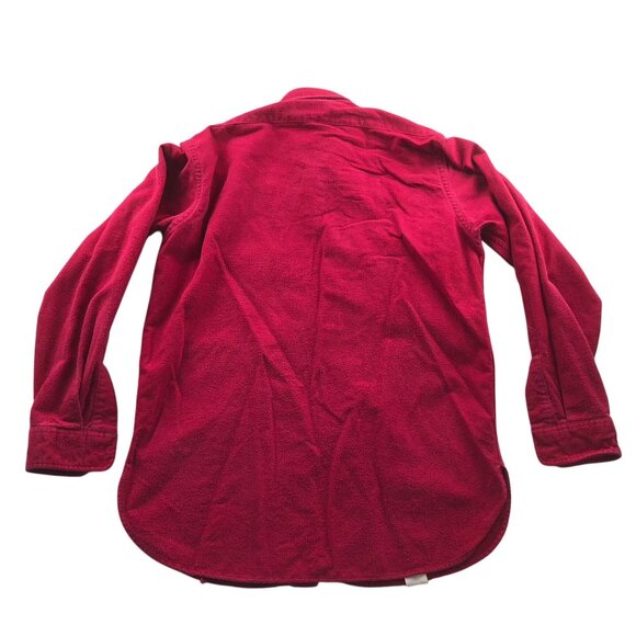L.L. Bean Mens Dess Shirt Size 15.5 Neck M Tall Chamois Cloth Red Long Sleeve - Picture 2 of 13
